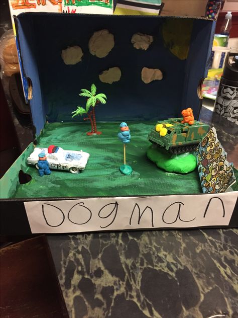 Keegan's ShoeBox book report #dogmanunleashed Dog Man Pumpkin, Pumpkin Book Report, Dog Man Book, Pumpkin Books, Book Reports, Dog Man, Book Report, Book Projects, 9th Birthday