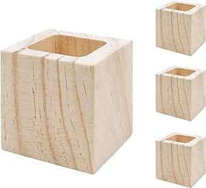 Tsnamay 4Pcs Cuboid Wood Bed Risers Furniture Risers Wooden Solid Original Color for DIY Painting Sofa Couch Chair Table Increase Legs Square Port 1.77",Increase Height 1.97" Inches Wood Bed Risers, Furniture Risers, Bed Risers, Diy Couch, Chair Table, Wood Bed, Couch Chair, Tiny Apartment, Ceiling Fan In Kitchen