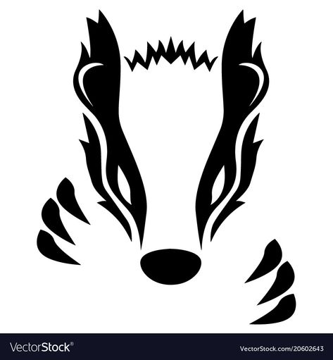 Honey Badger Tattoo, Phoenix Tattoo Feminine, Badger Tattoo, Badgers Logo, Wolverine Animal, Bike Silhouette, Badger Illustration, Airplane Silhouette, Peace Sign Hand