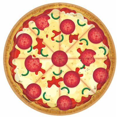 Amscan Pizza Party 7 in. Paper Plates (6-pack) Pizza Dessert, Appetizer Plate, Dessert Party, Dessert Pizza, Pizza Rolls, Savory Pie, Delicious Pizza, Sauce Tomate, Pizza Party