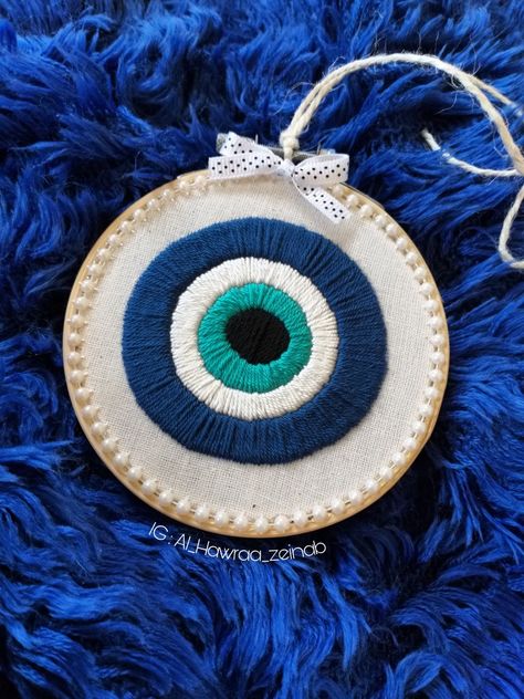 Evil Eye Embroidery Hoop, Embroidery Evil Eye, Evil Eye Embroidery Design, Evil Eye Embroidery, Diy Embroidery Art, Harry Potter Face, Embellished Jumpsuit, Embroidery Hoop Crafts, Embroidery Hoop Wall Art