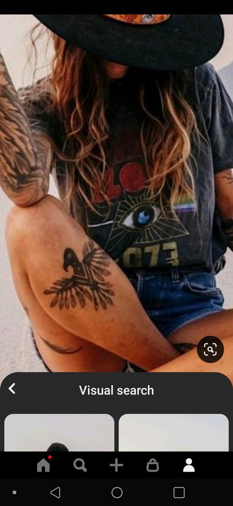 Horse Back Tattoo Women, Western Calf Tattoo, Western Bird Tattoo, Thunderbird Tattoo Women, Western Sternum Tattoo, Western Leg Tattoos, Punchy Western Tattoos, Thunderbird Tattoo, Female Tattoo Designs