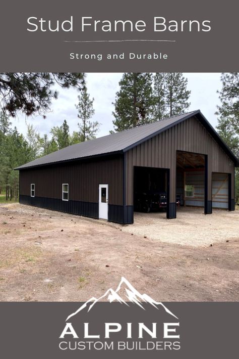 Shop Building Plans, Pole Building Garage, Steel Garage Buildings, Garage Building Plans, Pole Barn Shop, Metal Pole Barns, Garage Apartment Floor Plans, Metal Garage Buildings, Garage Plans With Loft