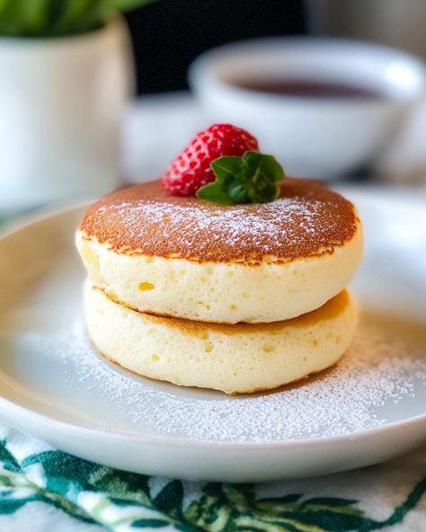 Japanese Souffle Pancakes - knedir Recipes Japanese Pancakes Fluffy Recipe, Japanese Souffle Pancakes Recipe, Japanese Souffle Pancake Recipe, Japanese Souffle Pancakes, Japanese Pancake Recipe, Souffle Pancake, Japanese Breakfast, Japanese Food Traditional, Japanese Pancake