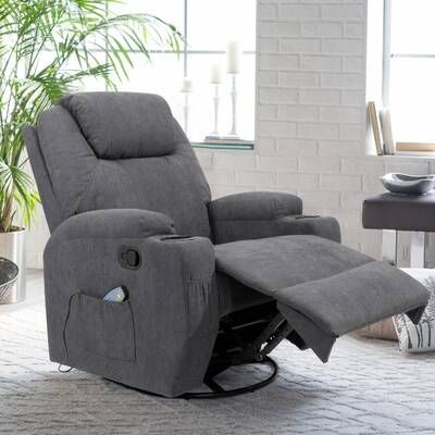 Red Barrel Studio Lift Assist Standard Power Reclining Full Body Massage Chair & Reviews | Wayfair Lift Recliners, Electric Recliners, Recliner Sofa, Box Cushion, Leather Recliner, Living Room Grey, Massage Chair, Power Recliners, Reclining Sofa