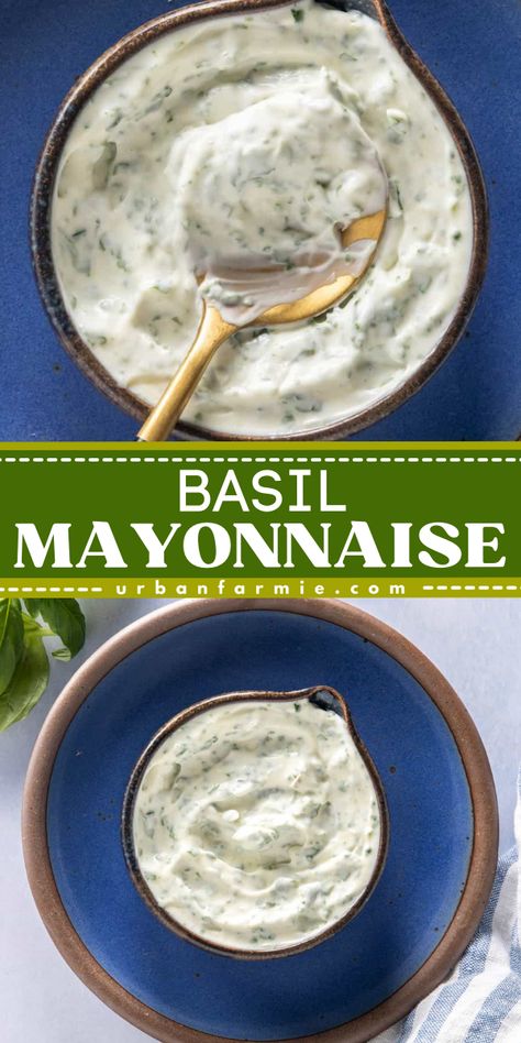 Looking for a secret to transform your meals? Try Basil Mayonnaise! This easy DIY condiment is perfect for sandwiches and salad dressings. Vegan and packed with fresh, herby flavor, it is one of the best easy sauce recipes you'll find. Add a touch of magic to every bite. Try it today and enjoy! Mazzios Ranch, Mazzios Ranch Recipe, Basil Mayo Recipe, Sandwiches Grilled, Basil Mayo, Lemon Basil Pasta, Basil Pasta Salad, Delicious Sauces, The View From Great Island