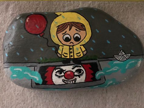 South Park Painted Rocks, Horror Movie Painted Rocks, Graffiti Monsters, Cute Easy Paintings, Rock Designs, Garden Rock Art, Halloween Rocks, Painted Flower Pots, Rock Ideas