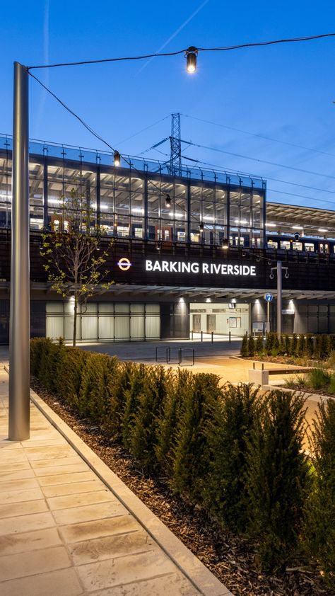 Studiotech successfully provided a complete catenary lighting solution for the new Barking Riverside Station. The engineered design included custom bracketry and the design and supply of catenary columns that blend seamlessly with the surrounding public realm fixtures. 

The catenary lighting at Barking Riverside Station beautifully combines simplicity and style, creating an impressive visual experience for visitors and residents. Catenary Lighting, Public Realm, Lighting Solutions, Vision Board, Lighting, Furniture, Design