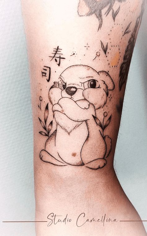 Winnie The Pooh Tigger Tattoo, Flower Bambi Tattoo, Bambi Tattoo Disney, Disney Arm Tattoo, Bambi Tattoo Ideas, Disney Tattoos Ideas, Thumper Tattoo, Bambi Tattoo, Fun Tattoos