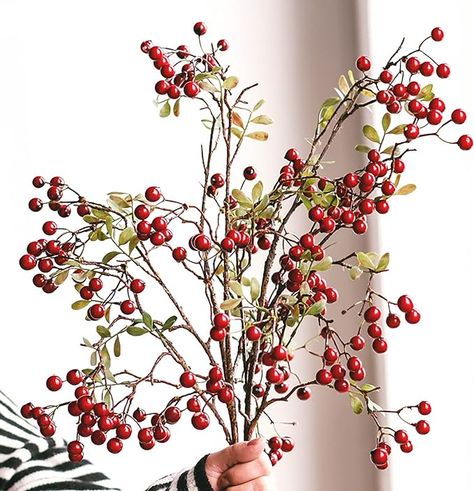 Amazon.com: AIGTENG 2Pack 27.6 inch Artificial Berry Leaves Branches, Branches Autumn Fake Fall Olive Leaf Stem Shrubs Faux Plants for Table vase Home Kitchen Festival, Red (#MN#0W8) : Home & Kitchen Filled Vases, Artificial Branches, Berry Plants, Christmas Floral Arrangements, Olive Leaf, Vase Centerpieces, Wedding Christmas, Christmas Floral, Arte Floral