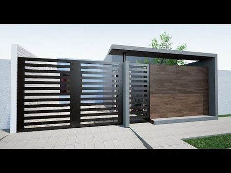 Modern Gates Driveway, Compound Wall Gate Design, Modern Gates, Gates Driveway, Home Gate Design, Fence Gate Design, Modern Gate, Modern Fence Design, House Fence Design