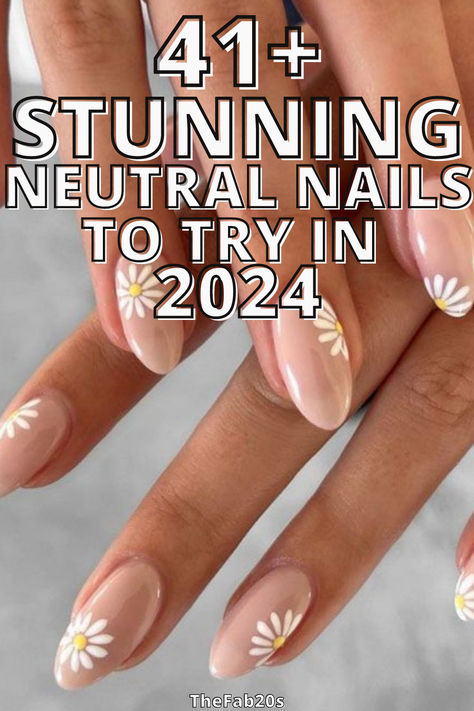 Brown Flower Nails Neutral Nail Designs, Simple Spring Nails, Nail Color Trends, Cute Spring Nails, Spring Nail Colors, Vacation Nails, Trendy Nail Art, Neutral Nails, Beauty Nail