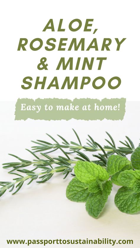 Rosemary Peppermint Hair Growth, Diy Rosemary Mint Hair Oil, Diy Rosemary Mint Shampoo, Homemade Herbal Shampoo Recipe, Rosemary Conditioner Diy, Homemade Rosemary Shampoo, Natural Products For Hair, Diy Aloe Shampoo, How To Make Your Own Shampoo For Hair Growth