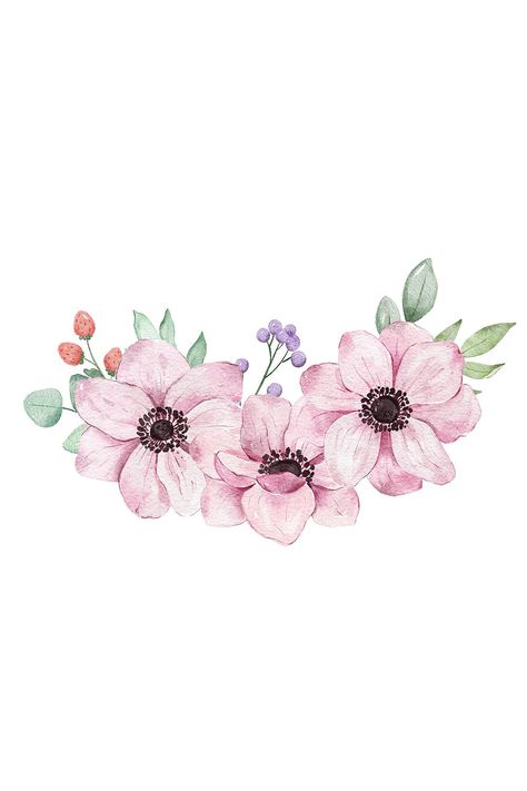 Watercolor Flowers Png, Flower Png Images, Flower Pattern Drawing, Wreath Illustration, Vintage Png, Floral Png, Spring Clipart, Flowers Png, Flowers Clipart