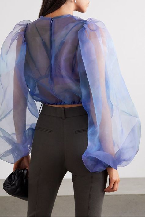 Hot Blue, Organza Blouse, Organza Top, Jennifer Fisher, Girls Blouse, Winter Dress, Mode Inspo, Stylish Girl, Net A Porter