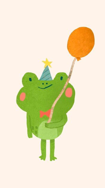 Iphone Wallpaper Cute, Happy Birthday Illustration, Happy Birthday Coloring Pages, Frog Wallpaper, Frog Illustration, Birthday Cartoon, Doodle Frame, Birthday Coloring Pages, Birthday Card Drawing