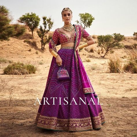 Anita Dongre Lehenga, Bandhani Lehenga, Purple Lehenga, Simple Lehenga, Wedding Lehenga Designs, Bridal Lehenga Collection, Anita Dongre, Bridal Mehendi Designs, Bridal Dress Fashion