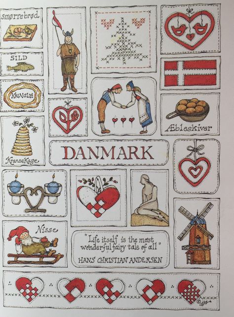 Danish Language, Danish Culture, Scandinavian Heritage, Norwegian Christmas, Danish Christmas, Scandinavian Christmas Decorations, Denmark Travel, Scandinavian Folk Art, Print Artwork