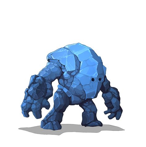 ArtStation - Ice Golem, Alekzander Zagorulko Ice Golem, Creature 3d, Beast Creature, Cartoon Monsters, Monster Concept Art, Creature Drawings, Fantasy Creatures Art, Fantasy Monster, Game Character Design