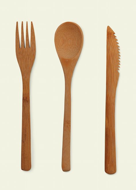 Reusable wooden cutlery set design resources | premium image by rawpixel.com / Teddy Rawpixel Rice Husk, Cutlery Design, Wooden Cutlery, Kitchen Utensil, Wooden Spoon, Wooden Spoons, Cutlery Set, Free Design Resources, Set Design