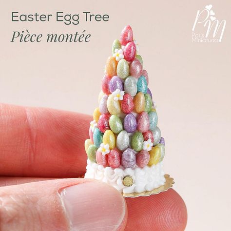 Mini Patisserie, Miniature Easter, Chocolate Rabbit, Easter Egg Tree, Egg Tree, Miniature Ideas, Diy Doll Miniatures, Spring Fun, All The Small Things