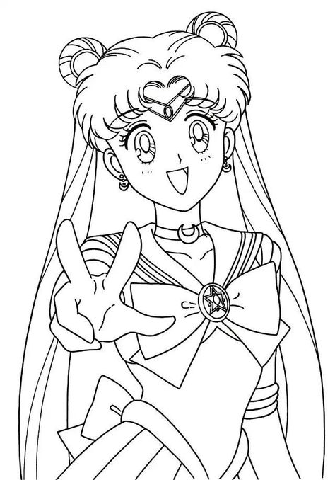 Sailor Moon Coloring Pages, Moon Coloring Pages, Sailor Moon Tattoo, Hello Kitty Colouring Pages, Manga Coloring Book, Arte Sailor Moon, 얼굴 그리기, Bear Coloring Pages, Hello Kitty Coloring