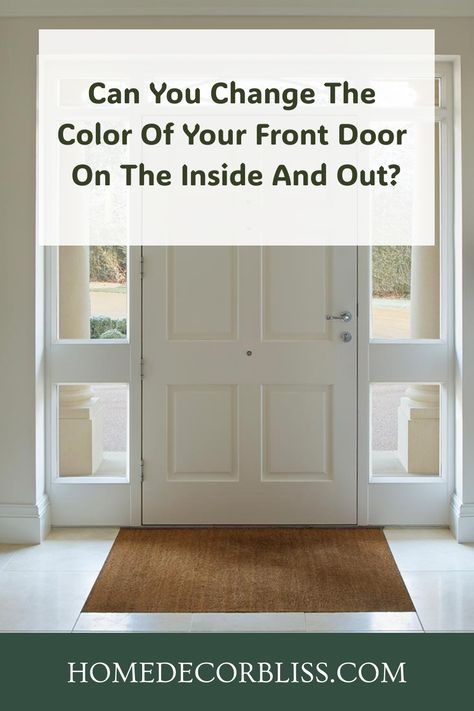 Can You Change The Color Of Your Front Door On The Inside And Out? Painting Your Front Door, Interior Front Door, Blue Front Door, Gallon Of Paint, Benjamin Moore Colors, The Door Is Open, Front Door Colors, Front Door Design, Paint Brands