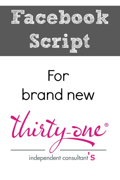 Here's a Facebook Script for brand new Thirty-One consultants to use. This makes… Thirty One Games, Thirty One Uses, 31 Party, Thirty One Organization, 31 Bag, Thirty One Business, Thirty One Party, Thirty One Consultant, 31 Bags