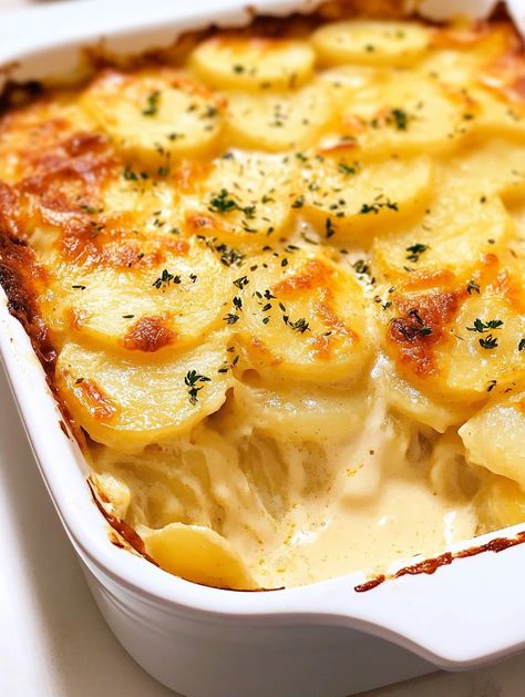 Scalloped Potatoes Egg Potato Recipes, Scallop Potato Recipes, Potato Scallop Recipe, Aartappel Resepte, Cheesy Meals, Scallop Potatoes, Potato Ideas, Scalloped Potato, Scalloped Potatoes And Ham