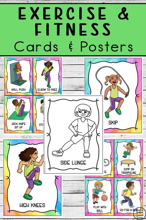 Health And Exercise Preschool Theme, Exercise For Preschoolers, Prek Exercise Activities, Exercise Unit For Preschool, Exercise Theme Preschool Activities, Preschool Exercise Theme, Fitness Activities For Kids, Exercise Crafts For Preschool, Preschool Exercise Study