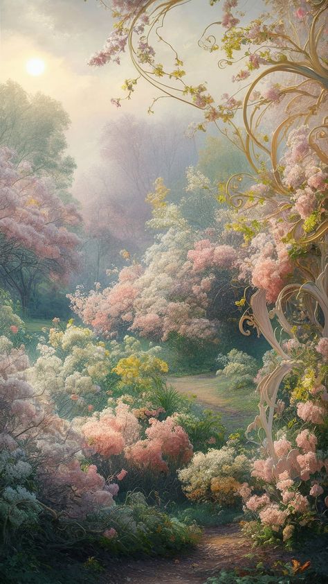 Soft Art Wallpaper, Whimsical Floral Art, Aesthetic Painting For Room Decor, Soft Ethereal Aesthetic Wallpaper, Spring Album Cover, 9x16 Wallpaper, Monet Paintings Aesthetic, French Art Aesthetic, Soft Floral Aesthetic