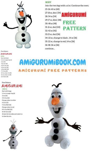 Patrón Gratis Muñeco de Nieve Alegre Amigurumi - Amigurumibook.com Amigurumi Olaf Free Pattern, Amigurumi Disney Free Pattern, Crochet Olaf, Snowman Amigurumi, Happy Sunflower, Disney Crochet Patterns, Crochet Friends, Snowman Pattern, Crochet Christmas Gifts