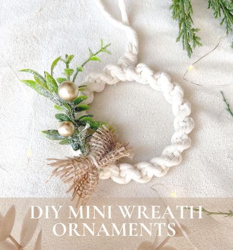 check out my latest blog post on how to make these easy DIY mini macrame wreath ornaments. I walk you through step by step with the half hitch knot used in this tutorial. These were a top seller at my markets three years in a row. Neutral cute Christmas wreath ornaments, boho, modern, crafts, Mini Wood Bead Wreath Diy, Diy Mini Wreath Ornaments, Mini Macrame Wreath Diy, Miniature Wreaths Diy, Yarn Wreath Ornament, Mini Macrame Wreath, Macrame Wire Wreath, Macrame Ornaments Tutorial, Crafts With Embroidery Hoop