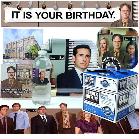 Calling all Dunder Mifflin enthusiasts! Prepare to transform your gathering into an authentic Scranton-style extravaganza with our exclusive "The Office" Themed Party Pack. This isn't your run-of-the-mill celebration; it's a hilarious tribute filled with pranks, laughter, and iconic moments from the show. Picture Michael Scott attempting to organize a Dundies ceremony, and you'll capture the essence of this extraordinary party pack. Inside, you'll find dinner and dessert plates that transport you straight to the Dunder Mifflin breakroom, complete with the unforgettable ambiance. Our water bottle labels proudly display "Schrute Farms Beet Juice," adding a touch of Dwight Schrute's charm to your beverages. And for those tears of laughter, our napkins are there to keep the memories clean. But The Office Themed Party, Office Themed Party, Party Supply Kits, Schrute Farms, Office Party Decorations, Office Birthday, Iconic Moments, Dunder Mifflin, Plastic Tablecloth