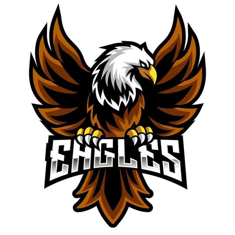 Eagle Mascot Character Logo Designs Eagle Sports Logo, Eagle Mascot Design, Eagle Tshirt Design, Eagle Logo Design Graphics, Eagle Logos, Cute Eagle, Bloxburg School, Eagle Icon, Black And White Bee