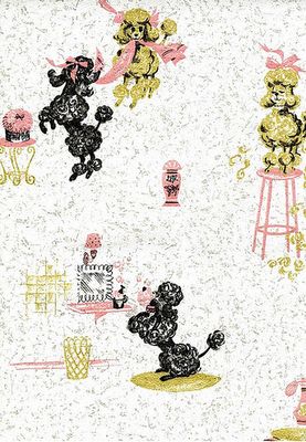 Baby girl nursery wallpaper, POODLES Poodle Wallpaper, Poodle Cartoon Wallpaper, Baby Girl Nursery Wallpaper, Poodle Quilt, Vintage Poodle Wallpaper, Poodle Decor, Poodle Card, Girl Nursery Wallpaper, Vintage Bunting