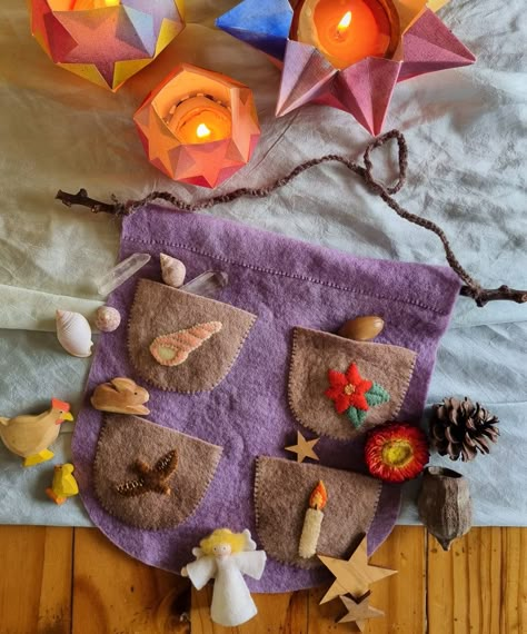 Waldorf Sewing Projects, Waldorf Felt Crafts, Waldorf Gifts, Felt Advent Calendar, Advent Crafts, Waldorf Inspired Toys, Waldorf Crafts, Waldorf Education, Felt Pattern