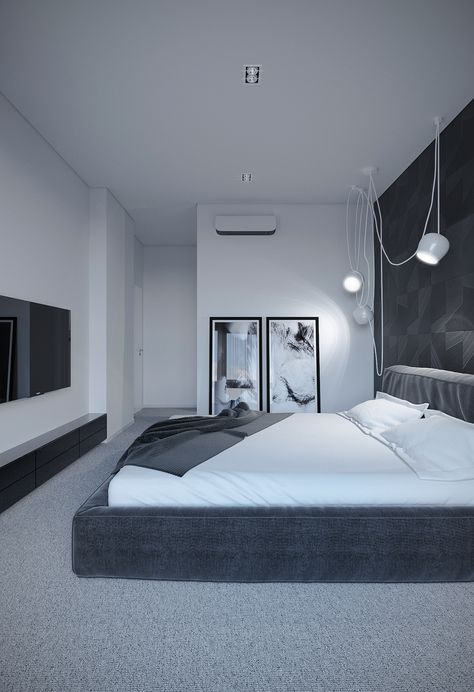 Bedroom on Behance Best Bedroom Designs, Dark Bedroom, Mens Bedroom, Modern Bedroom Design, Home Room Design, Minimalist Bedroom, Luxurious Bedrooms, Small Bedroom, Home Decor Bedroom