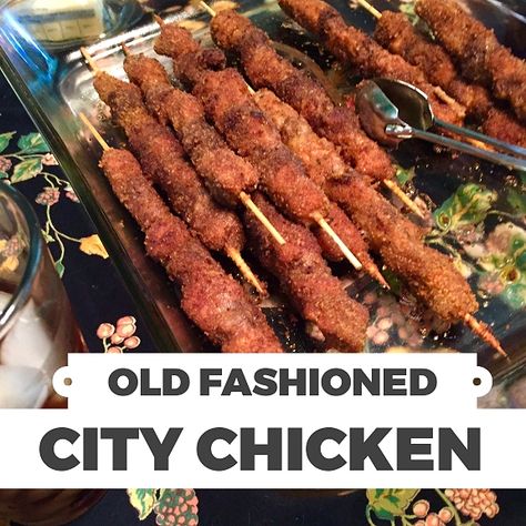 Polish City Chicken Recipe, City Chicken Recipe, Meat Ideas, City Chicken, Soft Soldering, Upcycled Garden, Lean Pork, Repurposed Art, Savory Dinner