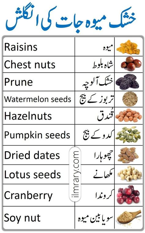 Dry Fruits Names, Urdu Vocabulary, Fruits Name In English, Basic English Grammar Book, Simple English Sentences, Vocabulary In English, Cooking Items, Arabic Sentences, Fruit Names