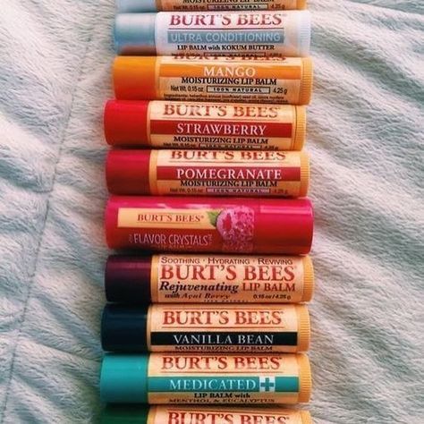 Burt's Bees Pomegranate, Medicated Lip Balm, Lip Care Tips, Burts Bees Lip Balm, Chapstick Lip Balm, Lips Care, Burts Bees Lip, What I Want For Christmas, Lip Balm Collection