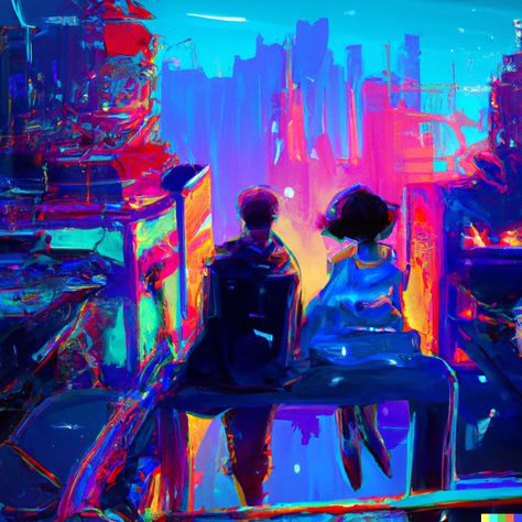 E Couple, Cyberpunk City, Cyberpunk, Romance, Anime, Quick Saves, Art