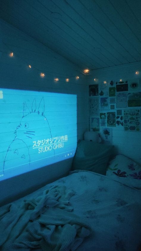 mini projector studio ghibli marathon Projector In Bedroom, Mini Projector, Room Redesign, Anime Room, Dream Room Inspiration, Room Design Bedroom, Room Makeover Bedroom, Room Makeover Inspiration, Cute Room Decor