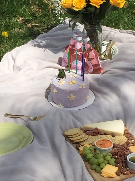 Purple Picnic Food, Simple Picnic Birthday Ideas, Birthday Picnic Simple, Simple Birthday Picnic Ideas, Purple Picnic Aesthetic, Simple Birthday Picnic, Purple Birthday Aesthetic, Pinterest Picnic, Pinterest Cakes