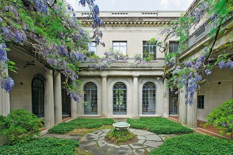 Mermaid Palace, Iron Ideas, French Courtyard, Beautiful Gardens Landscape, Stone Decoration, Montclair Nj, House Gardens, Most Beautiful Gardens, Garden Architecture