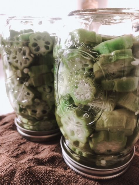 Canning Okra For Frying, Canning Okra, Canning Stewed Tomatoes, Okra Vegetable, Okra Gumbo, Homemade Things, Canning Vegetables, Root Cellar, Pressure Canner