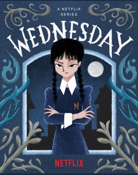 Wednesday Tv Show Poster, Wednesday Addams Illustration, Wednesday Illustration, Wednesday Poster, Digital Art Procreate, Art Procreate, Cover Ideas, Addams Family, Illustration Graphic Design