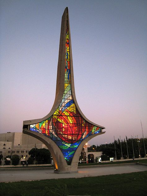 The symbol of Damascus Sword in the Umayyad Square, middle of Damascus by Blake Brunner, via Flickr Syria Before And After, Syria Pictures, Damascus Syria, Western Asia, Stained Glass Art, Public Art, Syria, Stained Glass Windows, Damascus