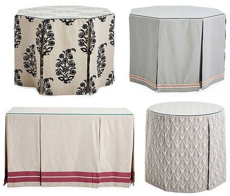 Decor Inspiration | The Skirted Table | Marcus Design | Bloglovin’ Skirted Table, Table Skirting, Table Skirts, Mark D Sikes, Entrance Table, Entry Ways, Foyer Table, Upholstery Diy, Round Tables