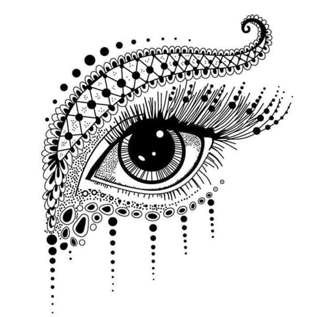 Eyes Mandala Art, God Drawing Ideas, Eye Mandala Art, Unique Doodle Art, Drawing Ideas Mandala, Easy Zentangle Art, Stylo Art, Eye Mandala, God Drawing